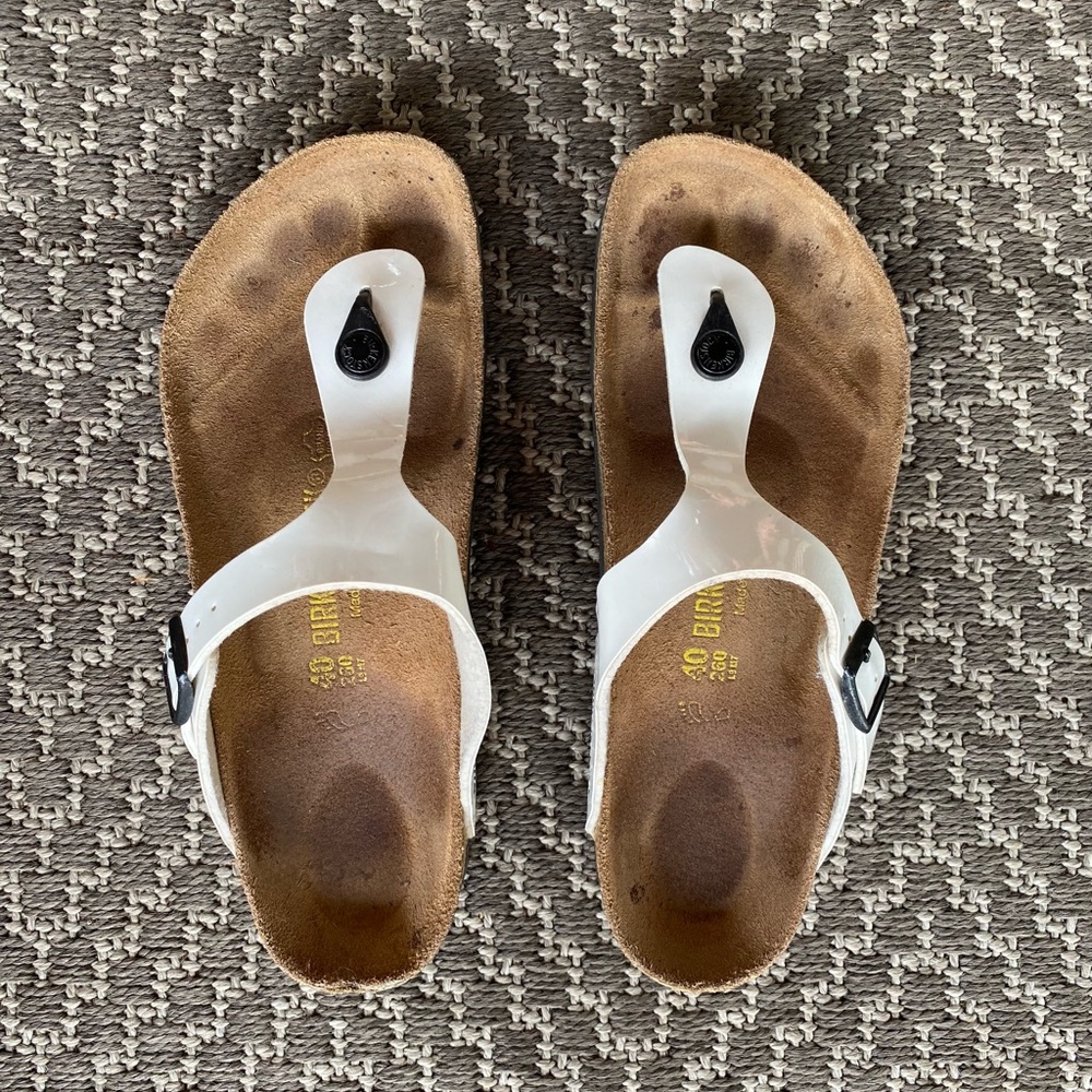 White Gizeh Birkenstocks